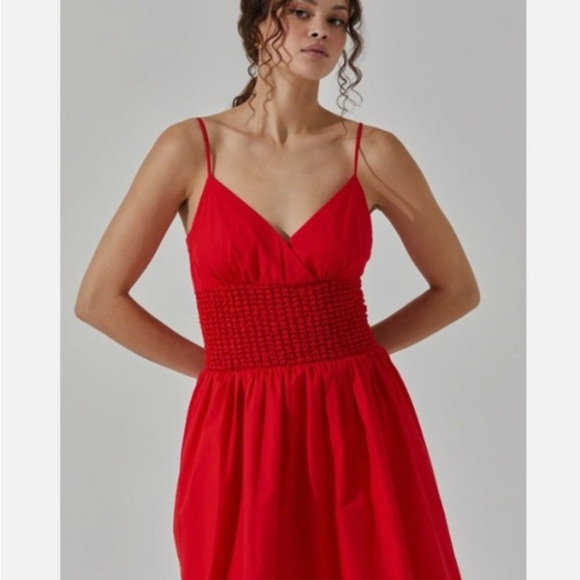 Astr Red Spaghetti Strap Sundress for Weddings - Picture 6 of 11